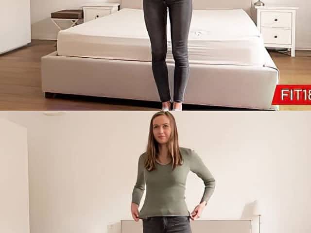 Tall and Slim Czech Fitness Model with Large Natural Titties Audition In POV