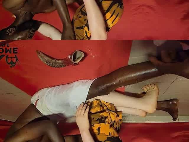 Abino hotty enjoys ebony mandigo schlong as this babe bang a native doctor raw