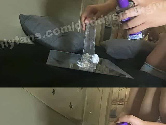 Large butt bounding on sextoy, vagina moist for u dad/full version on OF