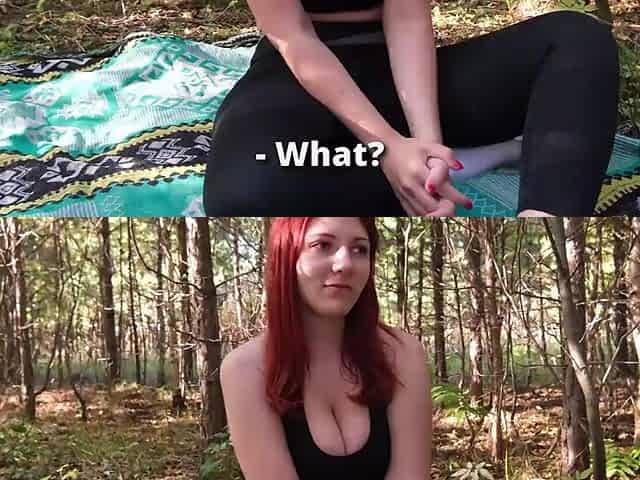 A hot girlfriend led me into the thick of the forest to catch a cumshot with her ass!