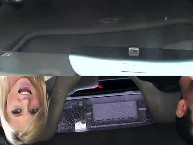 Horny blonde behind the scenes