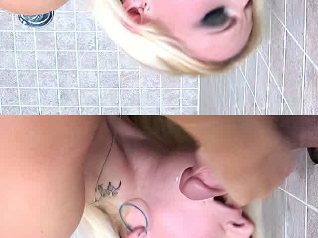 Blonde Chikita shows off her big boobs and bush