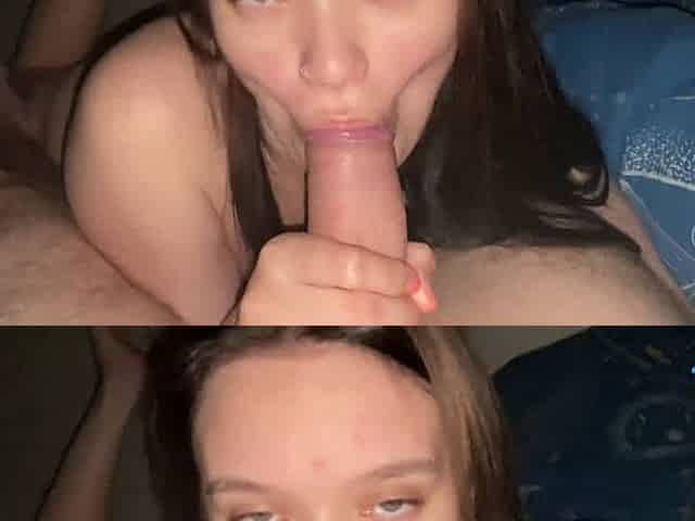 Stepplaymate's daughter licked and deep throated stepfather's manhood - Dirty Amateur Blowjob!