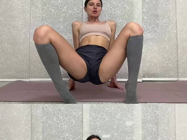 Solo Yoga and Sexy Torning My Own Clothes