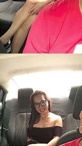 I entice my driver into having sex on the road