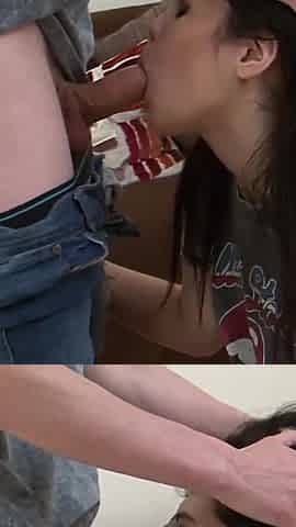 Stepsister spit on my cock - Candy Chang fucked by Sam Bourne