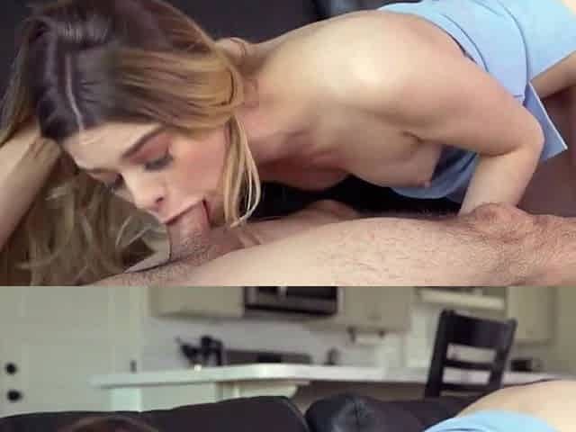 Sexy brunette gives a great pov blowjob
