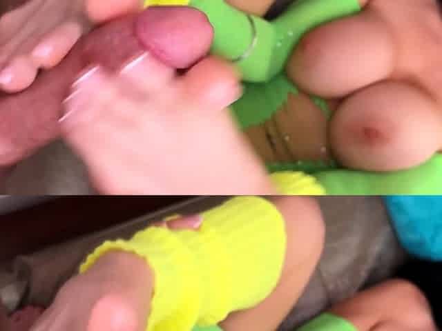 Little Puck - Footjob From Busty Step Mommy Milf