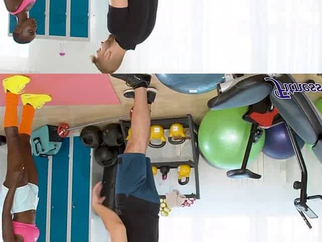 LARGE BAZOOKAS and LARGE BUTT BLACK in GYM - FULL SCENE - Fitness Rooms