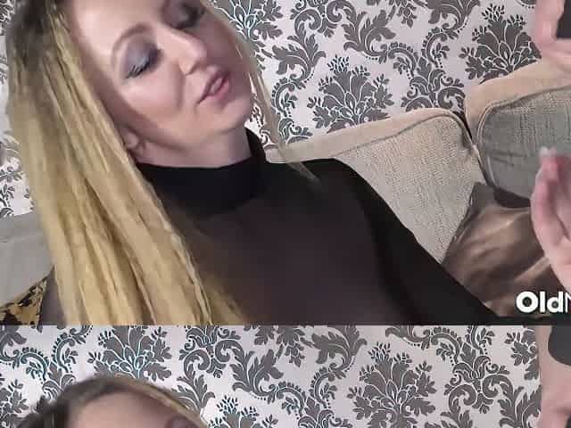 Blonde In Sheer Top Flirts At Bar Then Sucks Cock On Couch