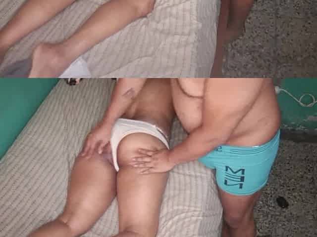 Creamy Massage for a Flirty Brunette MILF with a Big Ass