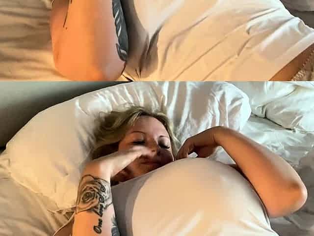 Hot blonde with big boobs solo