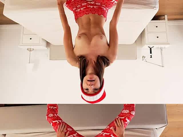 Christmas Yoga Workout And POV Fuck With Super Skinny Girl