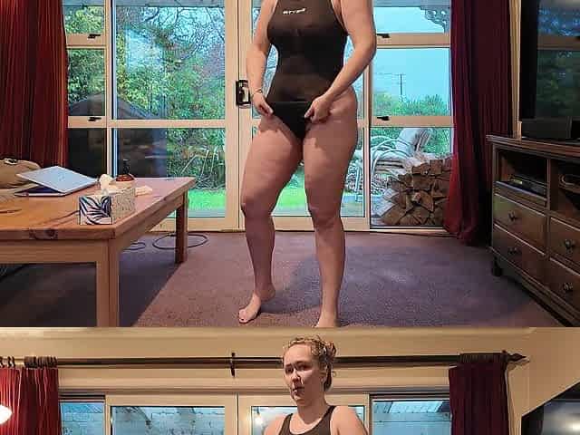 Moist Ebony And White Transparent Swimsuits