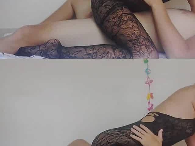 Fucking and Sucking Cock in Fishnets