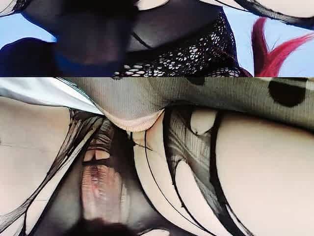 Masturbation close view open little cunt nylon hose fetish