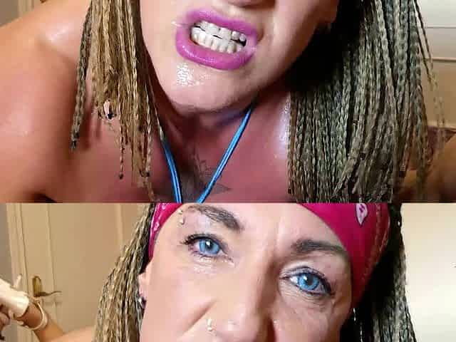 Deepthroat to tears on a large rod