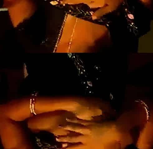 Indian Girl in Black Saree Cheats with Passionate Boob Press