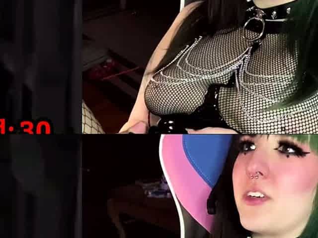 Brunette with big boobs teasing on webcam