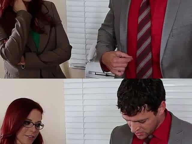 Redhead cutie in glasses Penny Pax fuck in the office