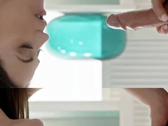 Pretty young brunette with a fantastic body enjoys while being drilled in her shaved pussy