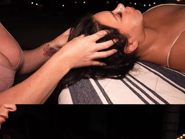 Sensual Outdoor Massage Strap-on Sex