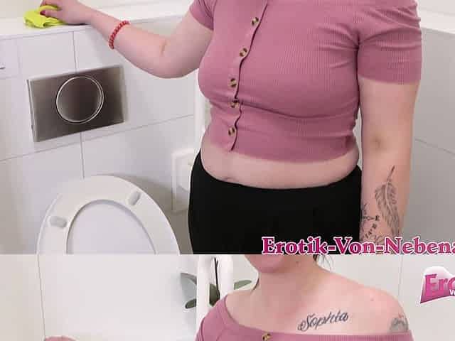 Chubby German Amateur Fucked on the Toilet