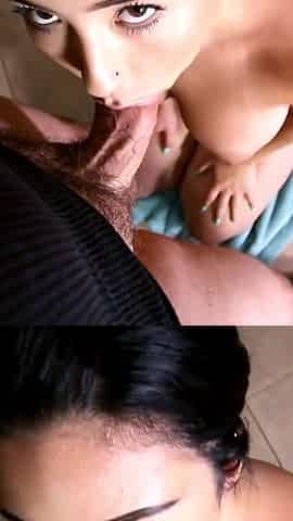 Huge boobs teen Serena blowjob