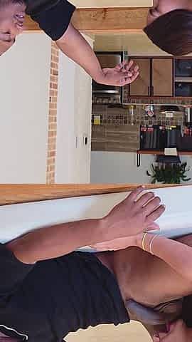 My Stepsister on a Movie Night Sucks the Head of My Big Black Cock Without Her Boyfriend Knowing About It!