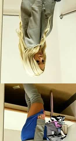 Blonde solo jerking off