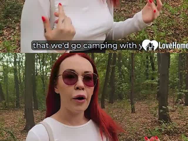 Redhead wiith tatoos likes to fukc in the woods