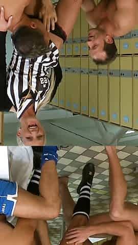 Anal Sex and Double Penetration Fucking Sexy Blonfe MILF in Locker Room