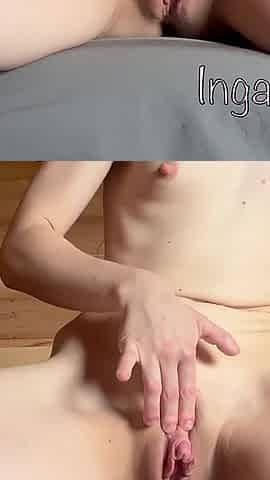 Skinny Girl with Big Clit Masturbation