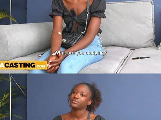 Blameless Black Angel Butt Drilled By Large White Penis Producer and Creampie