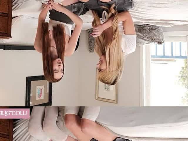 Hawt Merry Bazookas Nasty College Classmates Ashley Tee & Melanie Marie Share Large White Weenie