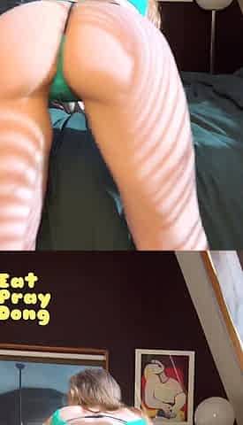 Busty babe playing with her big boobs