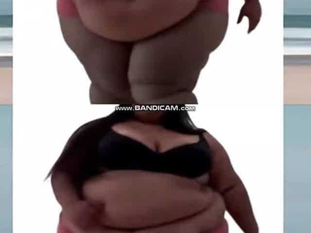 GIANT Breasty Ebony USBBW Woman is likewise overweight to touch her toes (Solo, AI-Generated, VB12a)