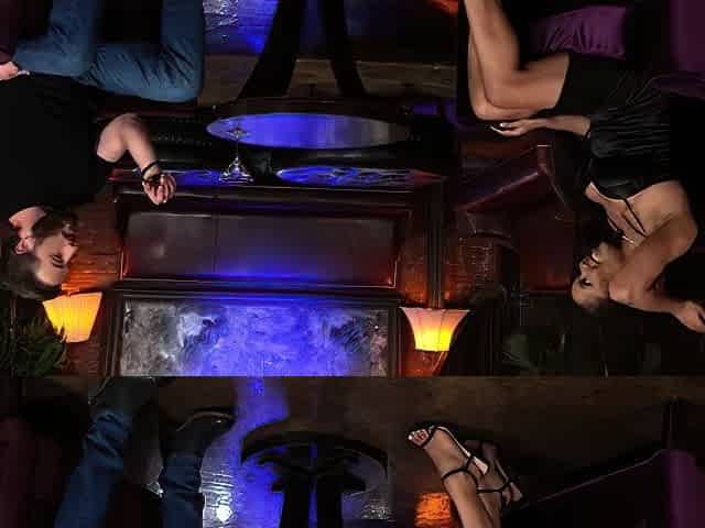 Brunette with foot fetish rubs big dick with her feet in POV