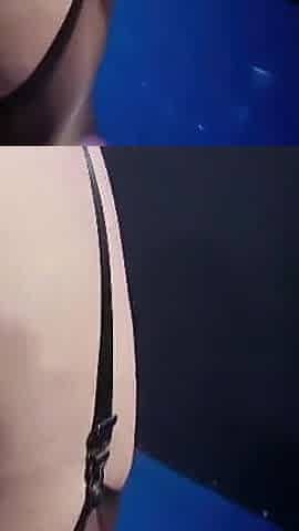 Hot Blonde Left Strapped on the Sex Bench at the Sexclub for Cleaning Guy to Find