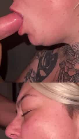Katie gets a mouthful of cum