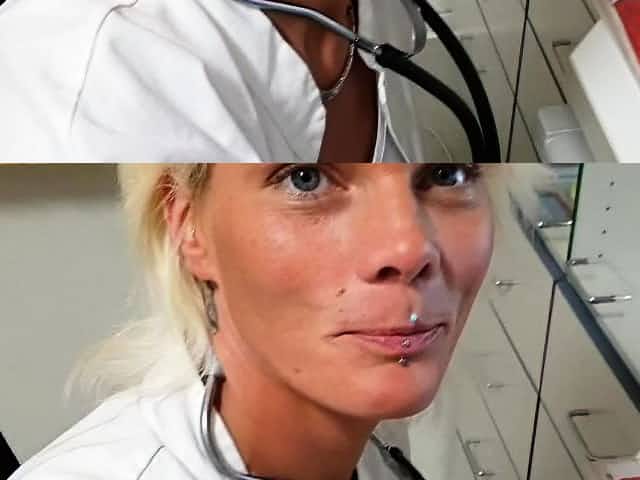 german female doctor skinny blonde seduced guy pov