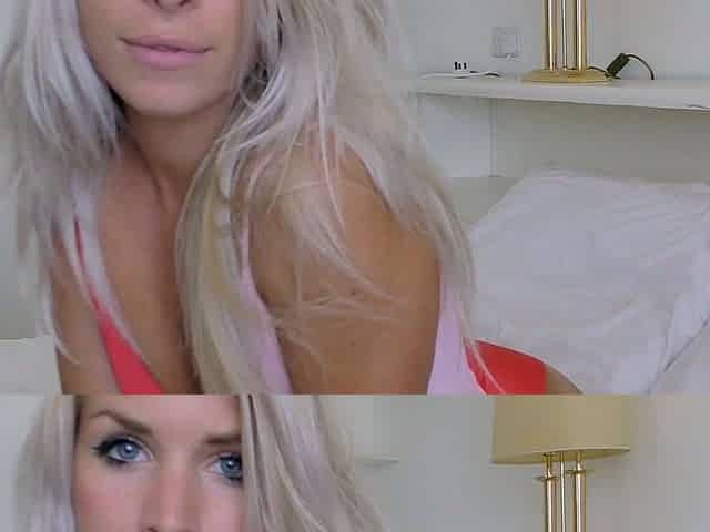 Blonde euro babe makes out while masturbating