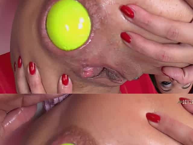 Her Asshole Can Fit Any Toy So The Lusty Brunette Enjoys A