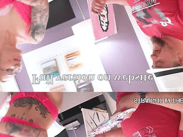 Str8 in the Butt - A Wicked Tattooed Teen Gets Anal by an Artist