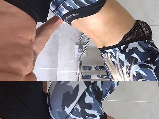 Sporty Teen with oily anal gets huge load on ass / grinding