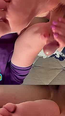 German Amateur Wife Close up Handjob Cumshot Footfetish