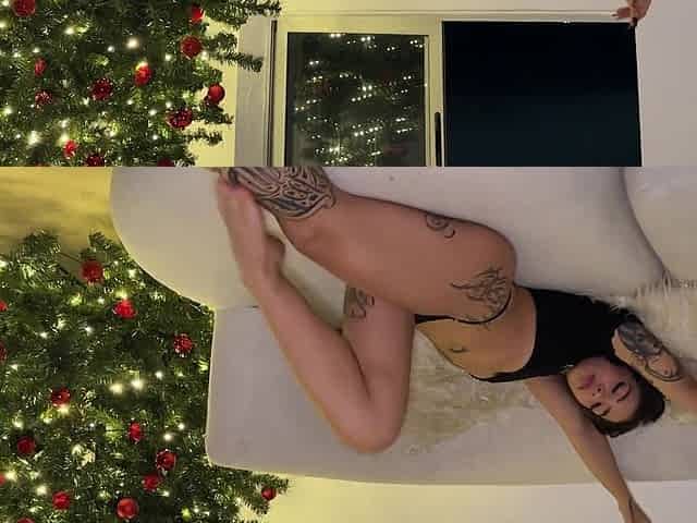 POV fuck with hot tattooed skinny Brunette stepsister in black thong