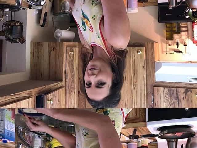 Brunette solo darling masturbating at home