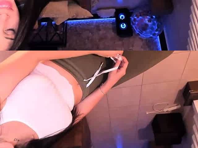 Amateur brunette chick toying her ass and pussy on webcam