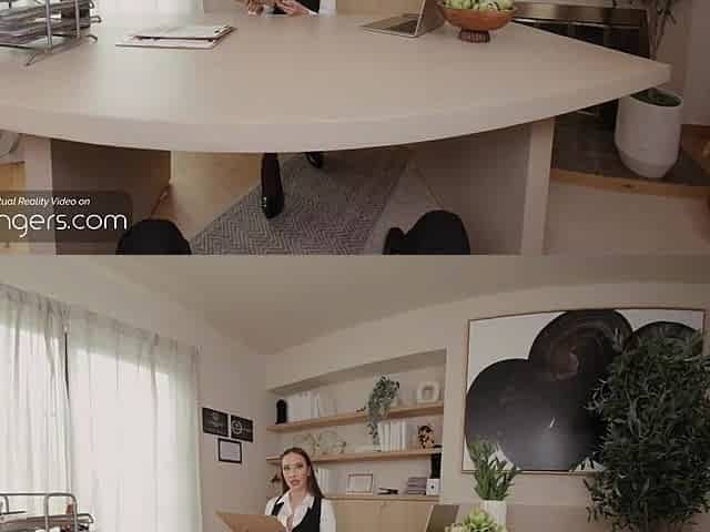 VR Bangers: Hot Breasty Sweetheart Sucks Giant Knob And Balls In Ihe Office